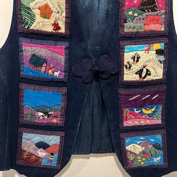 Handmade denim patch work vest size small - Picture 4 of 8